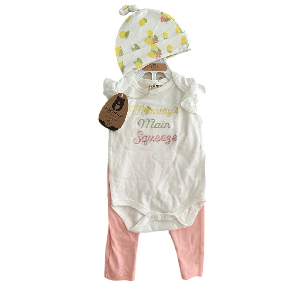 Rabbit + Bear Organic 3 piece baby set